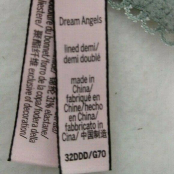 Victorias Secret Dream Angels Bra Lined Demi Green Lace High Neck 32DDD NEW - Picture 7 of 10